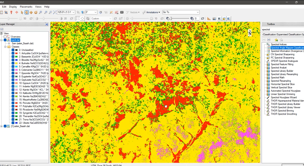 ASTER data processing using GIS