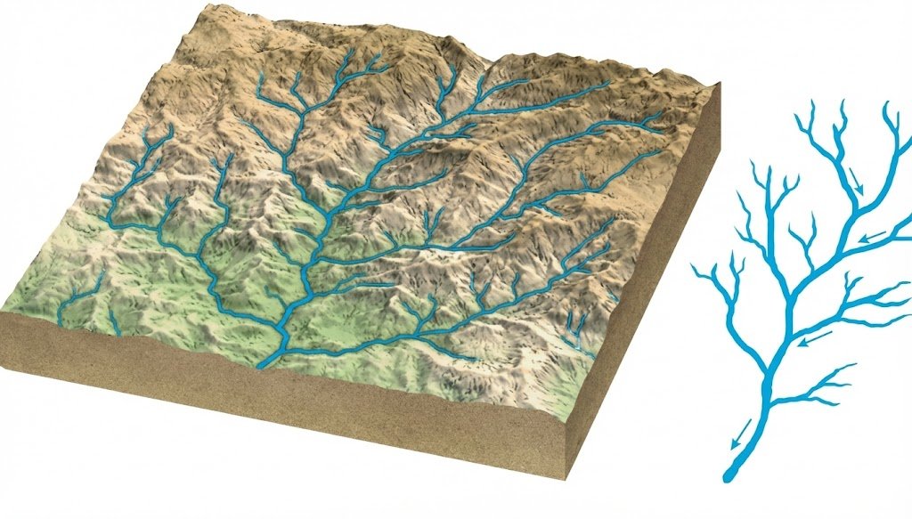 dendritic drainage pattern forms when the underlying rock is uniform and homogeneous.